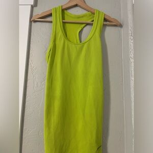 Nike dri fit highlighter yellow top—-good for high vis running in the dark!